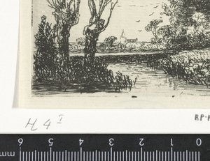 Landscape with Two Pollard Willows by Hermanus Jan Hendrik van Rijkelijkhuysen