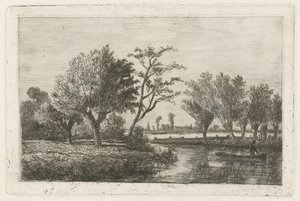 River with an angler in a boat