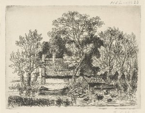 River View with a Boat and Ducks
