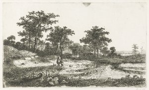 Two Hunters by a Fen by Hermanus Jan Hendrik van Rijkelijkhuysen