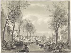 Restoration Work on the Steenschuur after the Disaster, 1807 by Hermanus Numan (possibly)