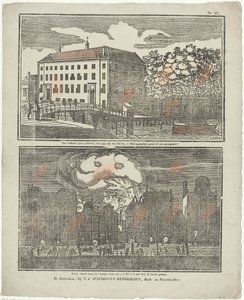 The Prison in Amsterdam and a Burning Canal House by Hermanus Numan