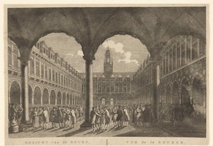 View of the Courtyard of the Exchange by Hendrik de Keyser by Hermanus Petrus Schouten (possibly)