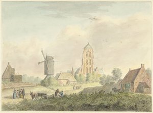 Church of the Village of Westkapelle in Zeeland by Hermanus Petrus Schouten