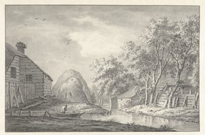 View by a Canal with an Angler