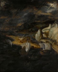 The Fall of Lucifer by Herri met de (c.1510 p.1550) Bles