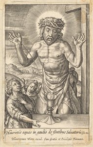 The Blood of the Redeemer Venerated by Two Angels, before 1619 by Hieronymous Wierix