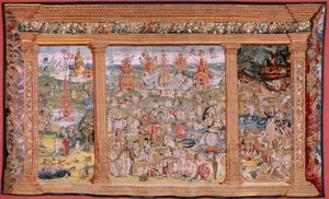Series Four tapestries after Hieronymus Bosch. The Garden of Earthly Delights. Fourth tapestry in the series. Before 1560.