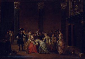 An Elegant Company in an Interior with a Matrimonial Dispute