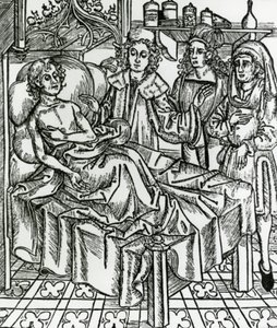 Doctors examining leper by Hieronymus Brunschwig