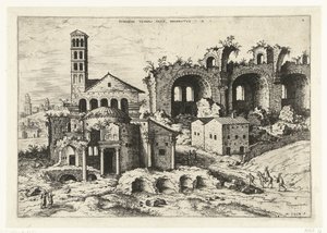 View of the Temple of Romulus and the Basilica of Constantine