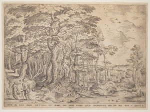 Landscape with Christ by Hieronymus Cock