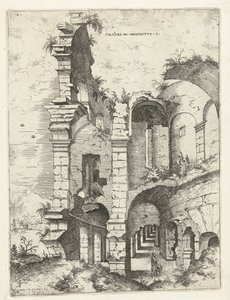Fifth View of the Colosseum in Rome (Colossæi ro prospectvs 5, Roman Ruins) by Hieronymus Cock