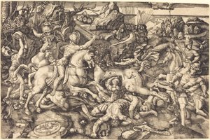 Combat between Horsemen and Foot Soldiers