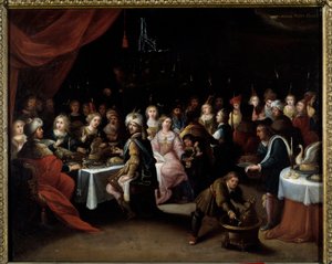 The Wedding of Cana. Painting by Hieronymus Franck (1578-1628) by Hieronymus II Francken