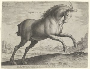Horse of the Equus Regius Breed by Hieronymus Wierix