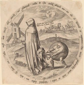 The Misanthrope Robbed by the World by Hieronymus Wierix after Pieter Bruegel the Elder