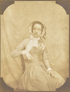 Portrait of a Young Woman in a Checkered Dress by Hippolyte Bayard