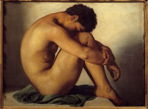 Study of Young Man Naked by Hippolyte Flandrin