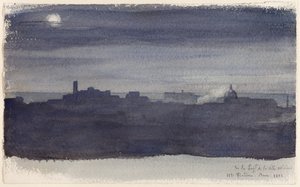 View of Rome at Night by Hippolyte Flandrin