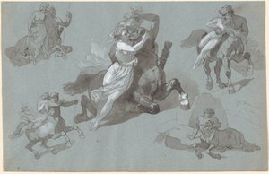 Nessus and Dejanira in Four Poses, and the Dying Nessus by Hippolyte Lalaisse