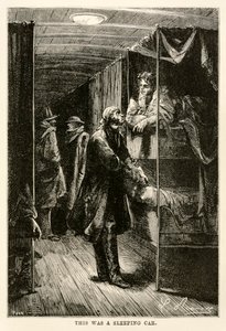 This was a sleeping car, from Around the World in Eighty Days by Jules Verne, engraved by Adolphe François Pannemaker, 1873 by Hippolyte Leon after Benett
