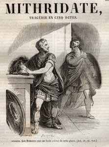 Mithridate, tragedy in five acts by Jean Racine - engraving in 