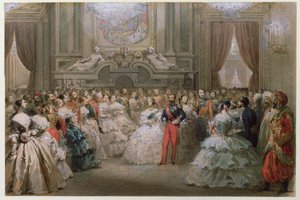 Queen Victoria and Prince Albert at a Gala Dinner Given by Napoleon III and Eugenie, 1853 by Hippolyte Louis Pauquet