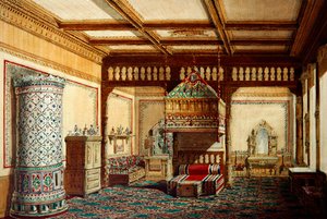 Bedroom in the palace of Grand Duke Vladimir Alexandrovich in St. Petersburg by Hippolyte Monighetti