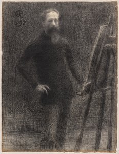 Self-Portrait at Easel by Hippolyte Petitjean