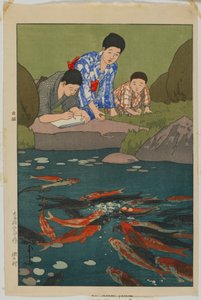 Carp in Pond, Taisho era