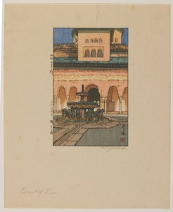 Court of Lions, The Alhambra, Showa era by Hiroshi Yoshida