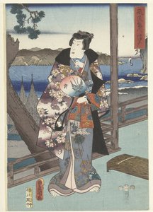The Elegant Prince Genji at Suma by Hiroshige (I) , Utagawa