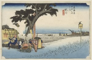 Teahouse in the Open Air in Fukuroi by Hiroshige (I) , Utagawa