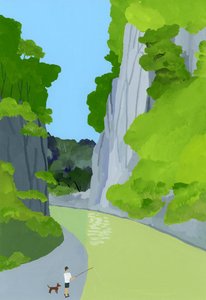 A Man Fishing in a Valley by Hiroyuki Izutsu