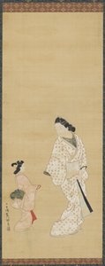 Yujo and a girl, 1688-1697