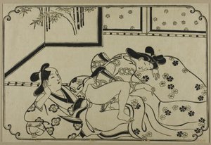 A sheet from a shunga album