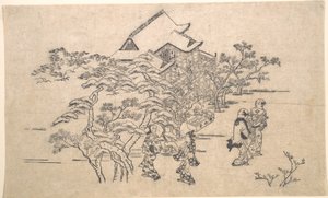 Kiyomizu Temple in Kyoto by Hishikawa Moronobu