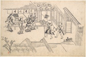 The Entrance to Ageya-machi, from the series Scenes in the Yoshiwara by Hishikawa Moronobu