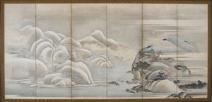 Landscape: Two of the Four Seasons, Autumn and Winter by Hishikawa Sori