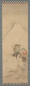The fisherman Hakuryo and Mount Fuji, Edo period, 1770-1820 by Hishikawa Sori