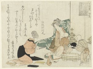 Woman Feeding a Baby by Hishikawa Sori