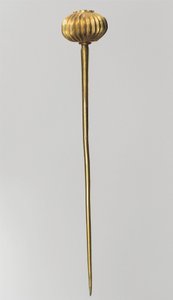 Pin with spherical head, c.14th-13th century BC (gold)