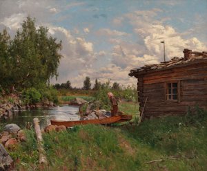 By a Stream by Hjalmar Munsterhjelm
