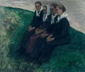 Four Friends by Hjalmer Eilif Emanuel Peterssen