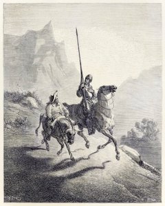 Don Quixote and Sancho Setting Out from Don Quixote by Miguel de Cervantes by Héliodore Joseph Pisan