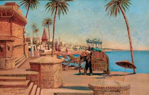 A State Elephant at the Raja, Benares by Holger Hvitfeldt Jerichau
