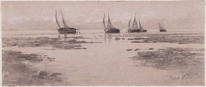 Boats on Mud Flats by Homer Dodge Martin