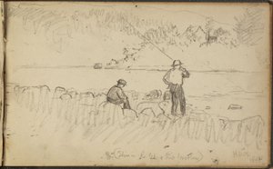 Two men fishing by Homer Dodge Martin