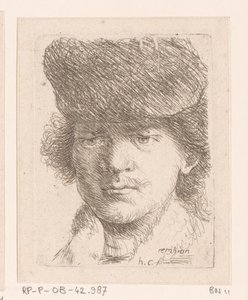 Portrait of Rembrandt with High Cap by Honoré Coussin